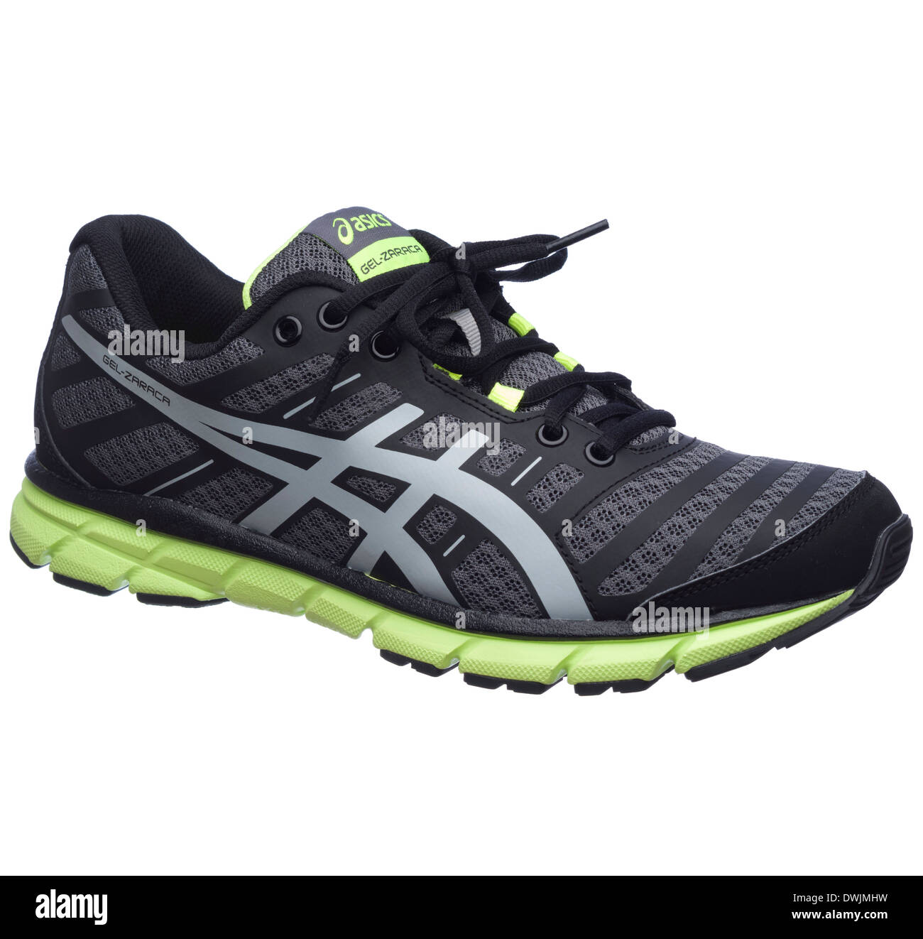 Noir et vert néon Asics Gel Zaraca 2 chaussures de course Photo Stock -  Alamy