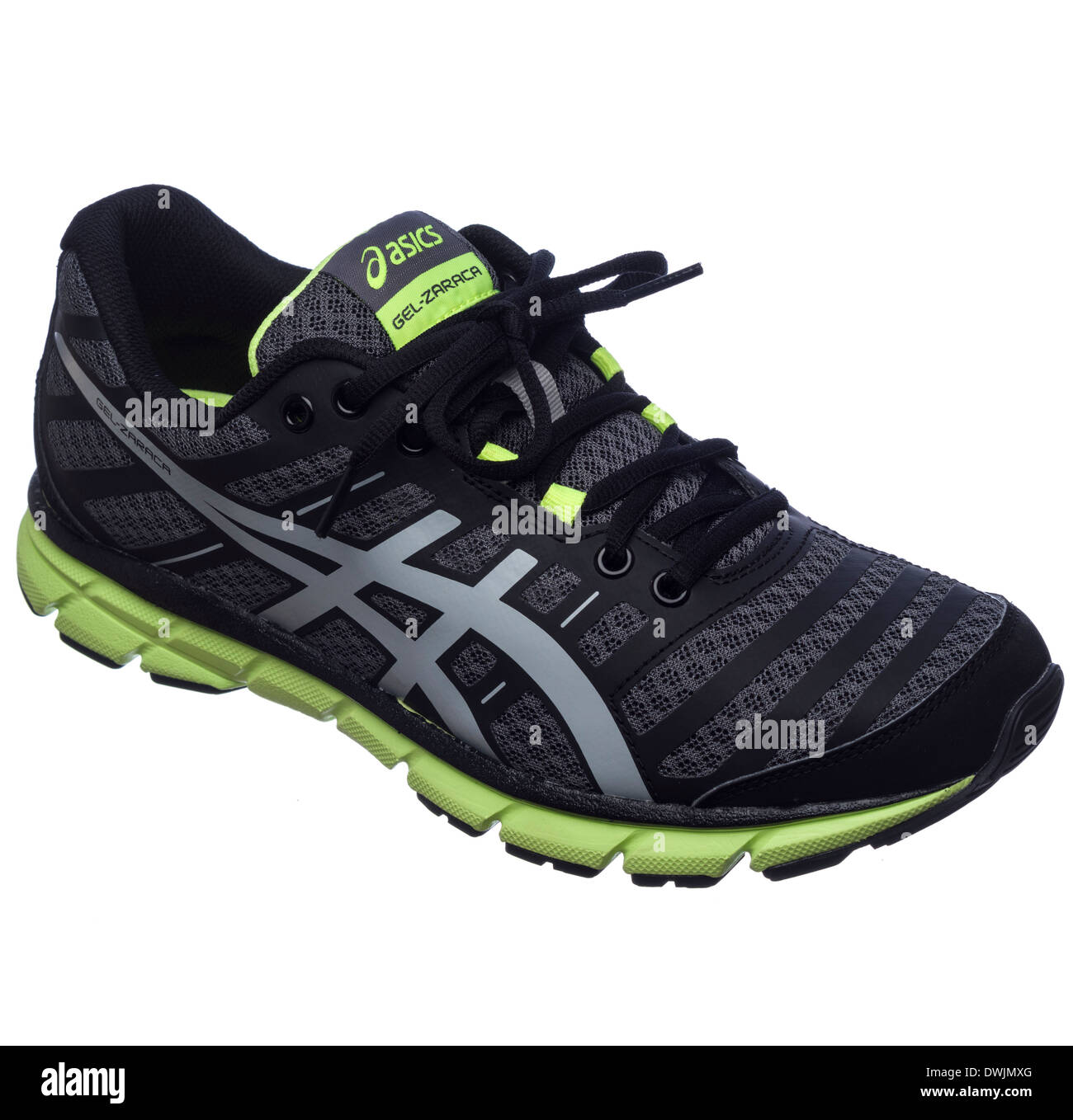 Noir et vert néon Asics Gel Zaraca 2 chaussures de course Photo Stock -  Alamy