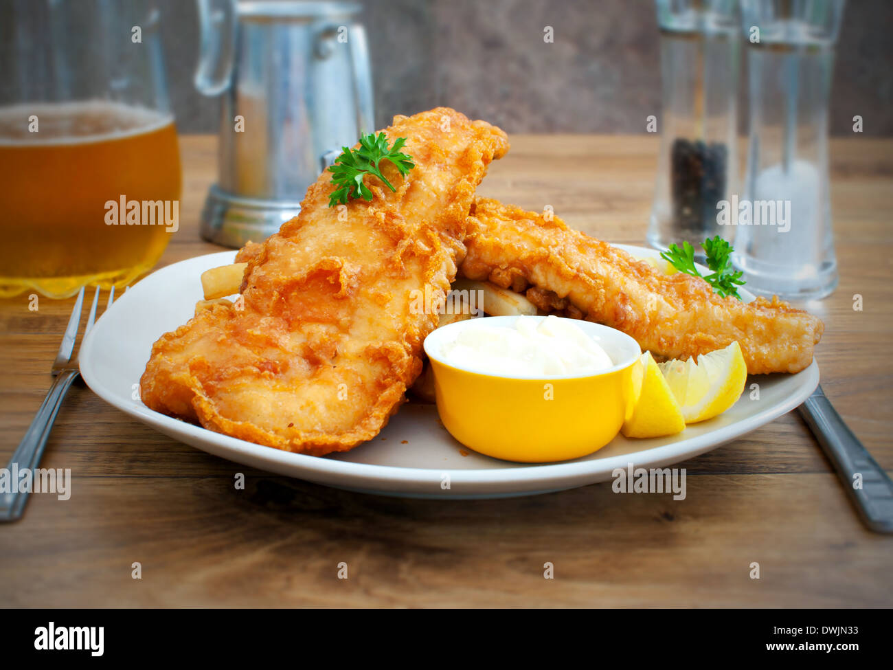 Anglais traditionnel fish and chips Banque D'Images