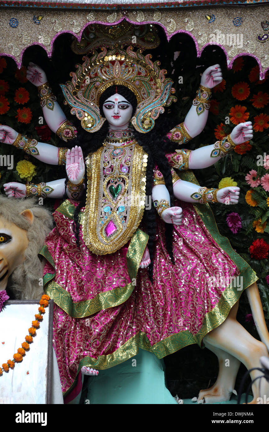La déesse Durga, Kolkata, Inde Banque D'Images
