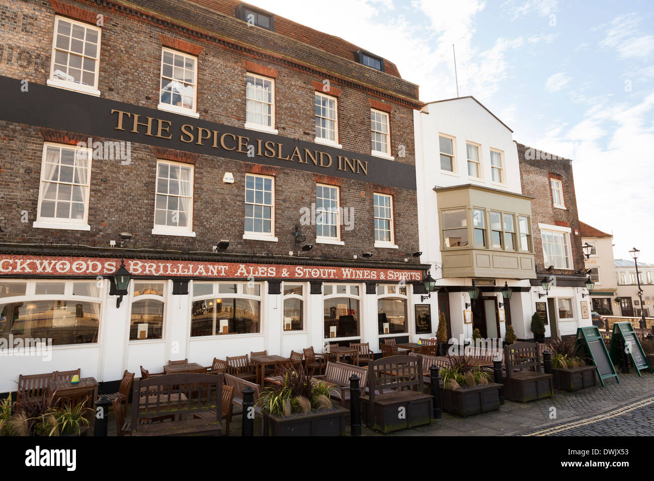 L'île aux épices Inn at Old Portsmouth. Banque D'Images