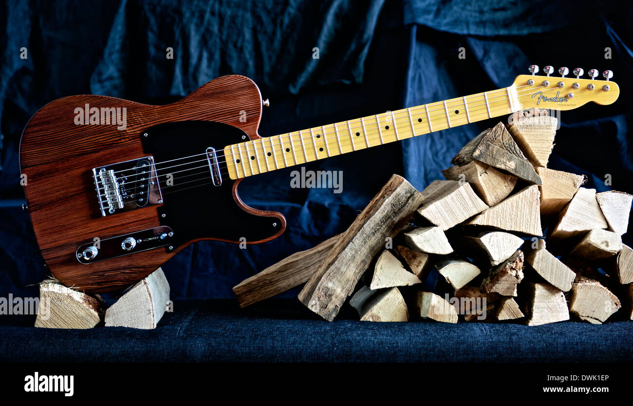 - Guitare électrique Fender Telecaster 'vieilles'. Banque D'Images