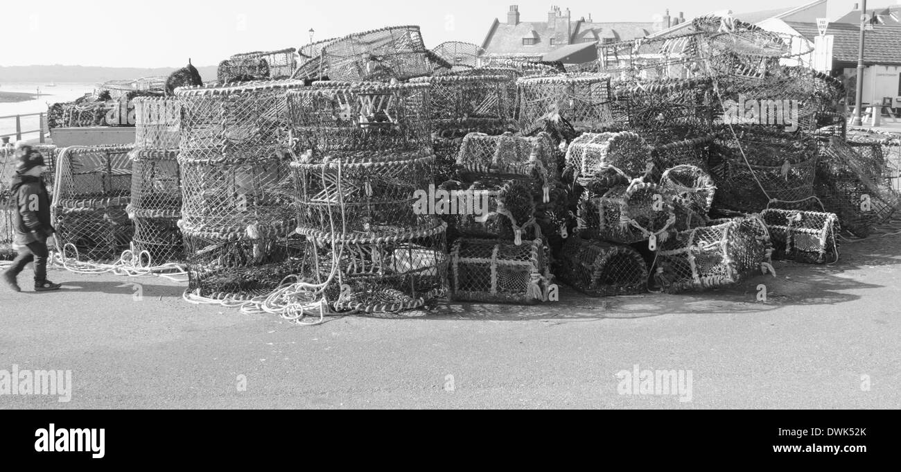 Des casiers à crabe et homard Banque D'Images