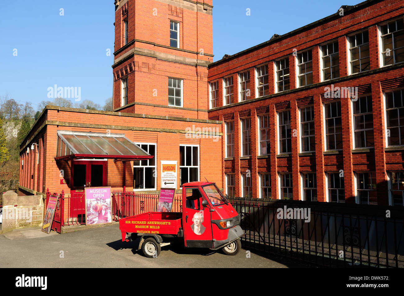 Masson Mill ,Derwent,Matlock Bath, Derbyshire, Royaume-Uni. Banque D'Images