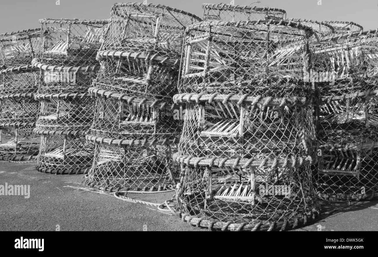 Des casiers à crabe et homard Banque D'Images