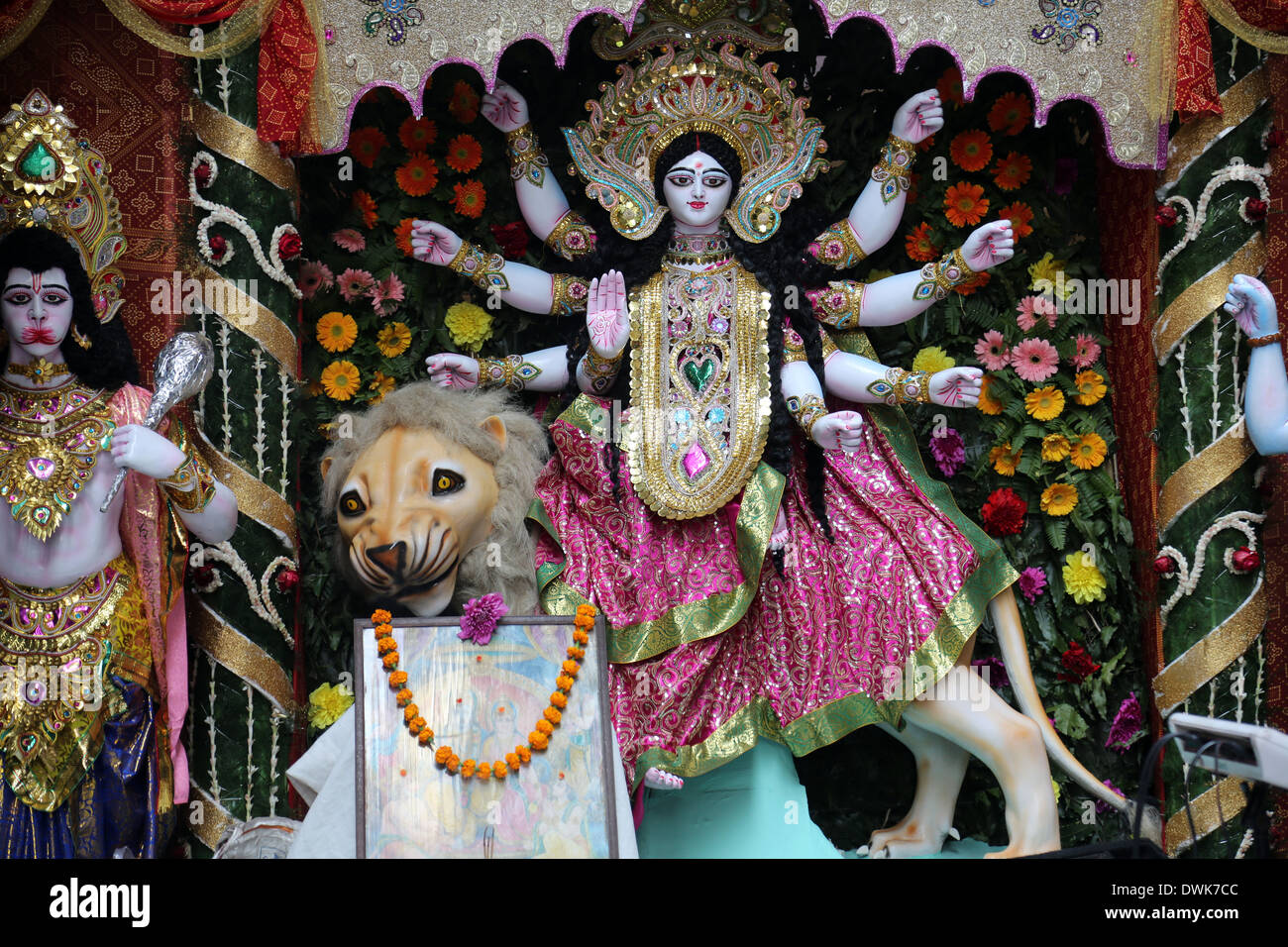 La déesse Durga, Kolkata, Inde Banque D'Images