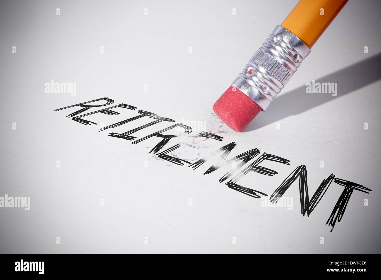 Effacer le mot retraite crayon Banque D'Images