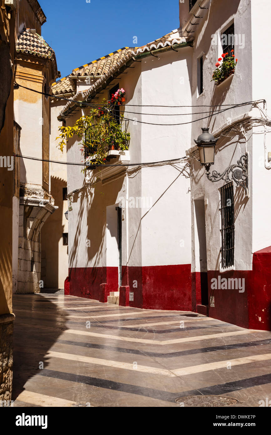 Un coin du centre historique de Malaga, Andalousie, espagne. Banque D'Images