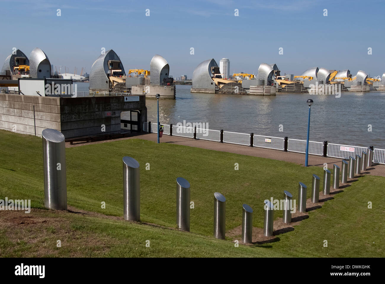 La Thames Barrier, Woolwich, SE18, Londres, Angleterre, Royaume-Uni, Europe Banque D'Images