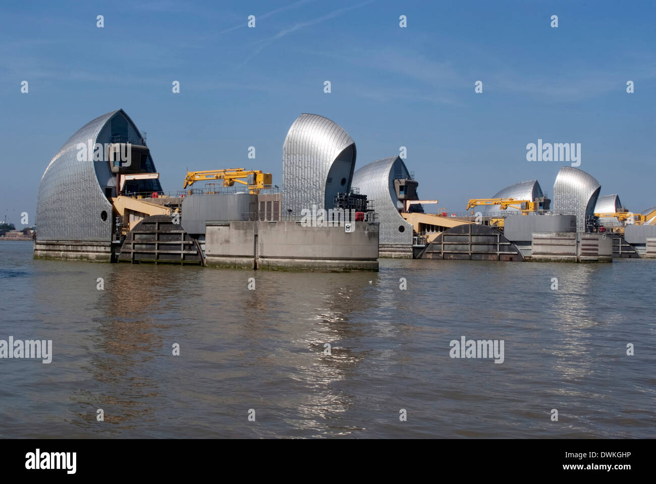 La Thames Barrier, Woolwich, SE18, Londres, Angleterre, Royaume-Uni, Europe Banque D'Images