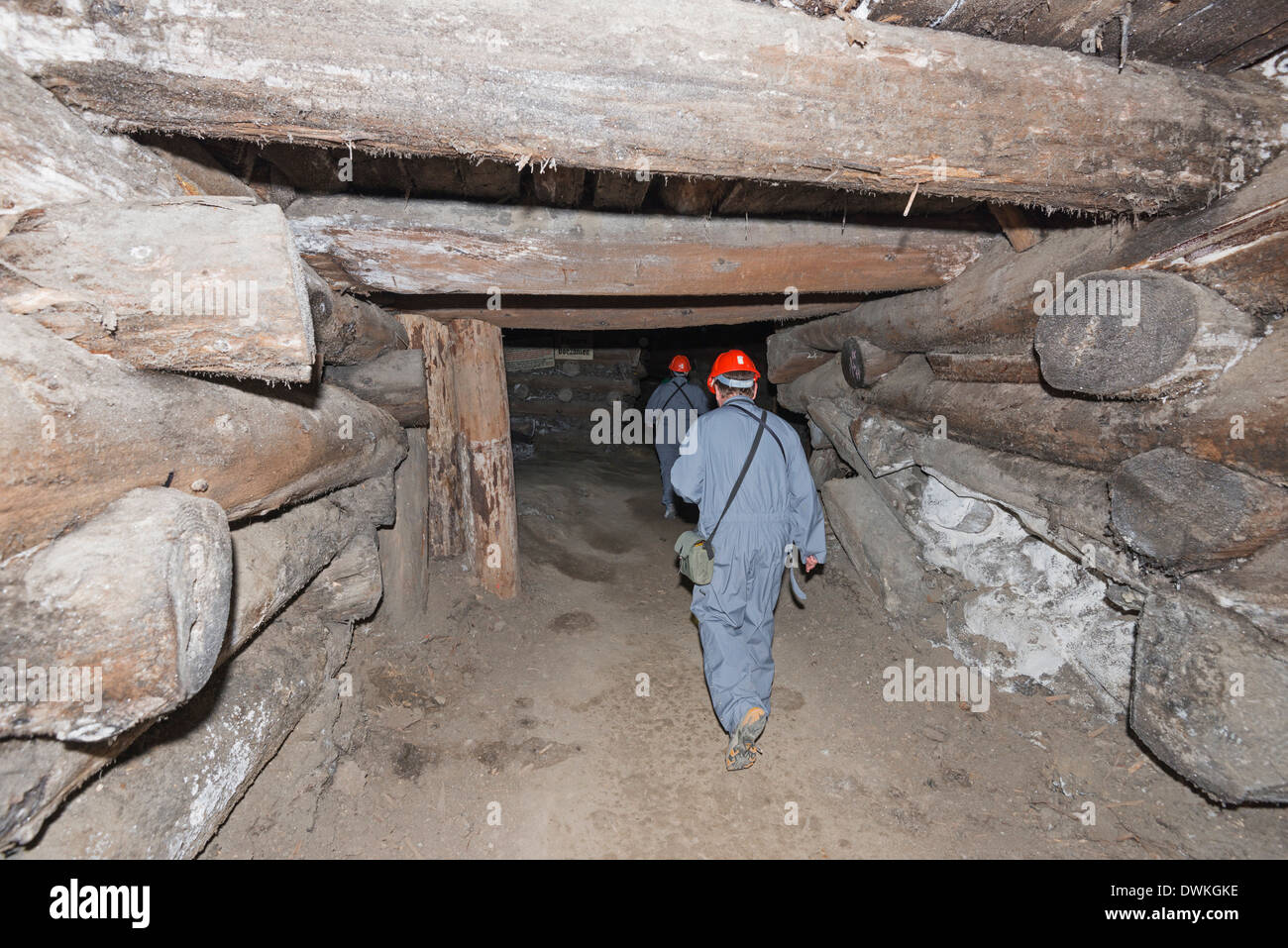 Route de mineurs, la mine de sel de Wieliczka, Site du patrimoine mondial de l'UNESCO, Cracovie, Pologne, Europe, Malopolska Banque D'Images