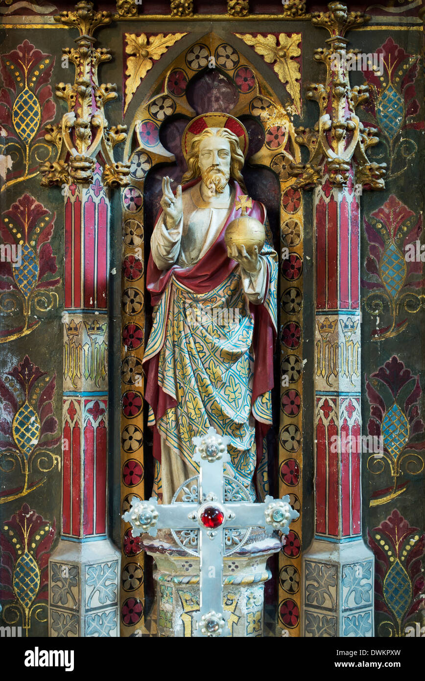 Pierre peint Jésus à St Peter's Chantry chapelle à St John the Baptist Church, Cotswolds, Burford, Oxfordshire, Angleterre Banque D'Images