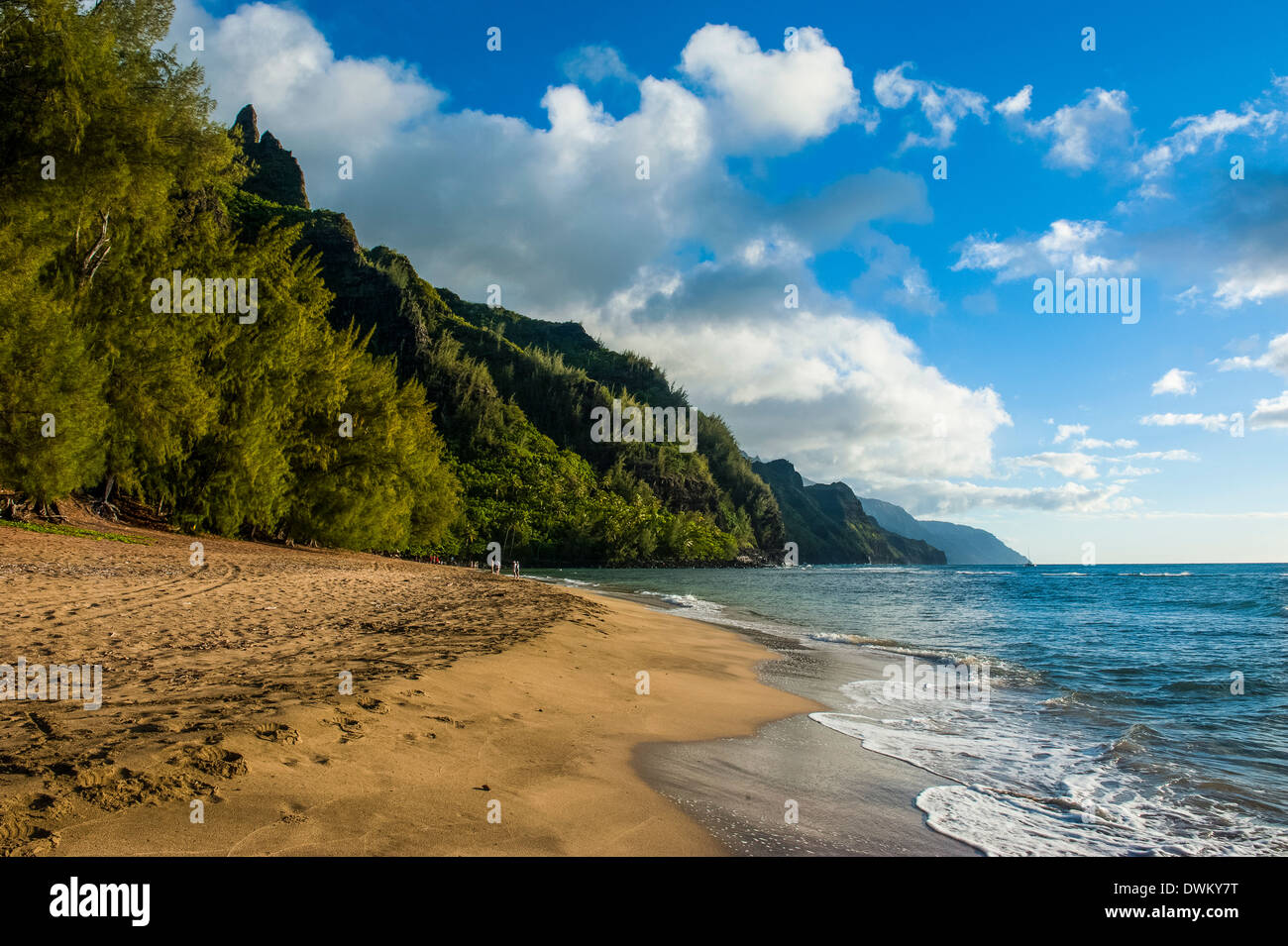 Kee Beach sur la côte Napali, Kauai, Hawaii, États-Unis d'Amérique, du Pacifique Banque D'Images