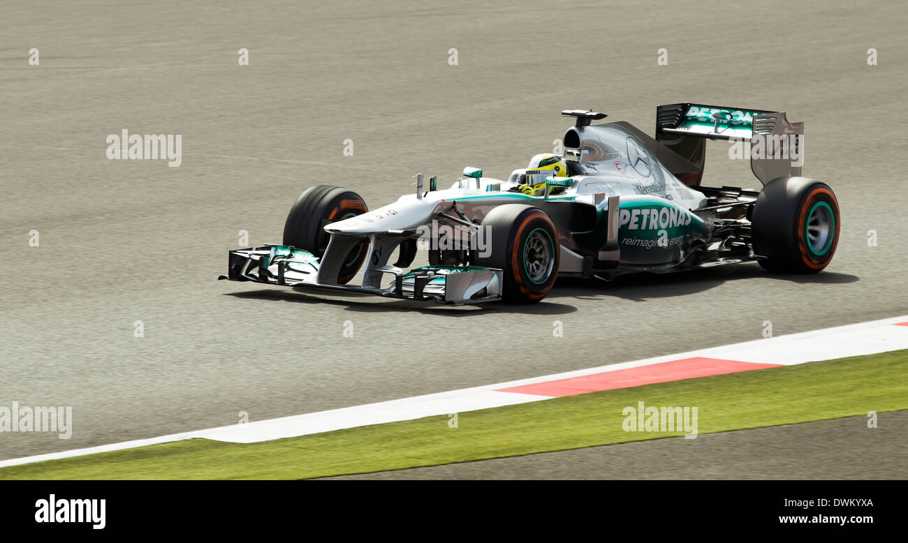 Nico Rosberg en Mercedes au Grand Prix britannique de Formule 1 2013, Silverstone, Northamptonshire, Angleterre, Royaume-Uni. Banque D'Images