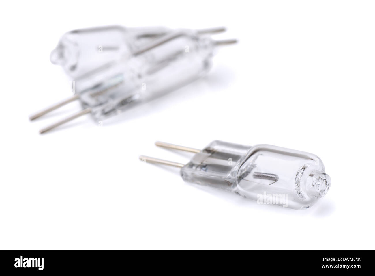 Trois ampoules halogènes isolated on white Banque D'Images