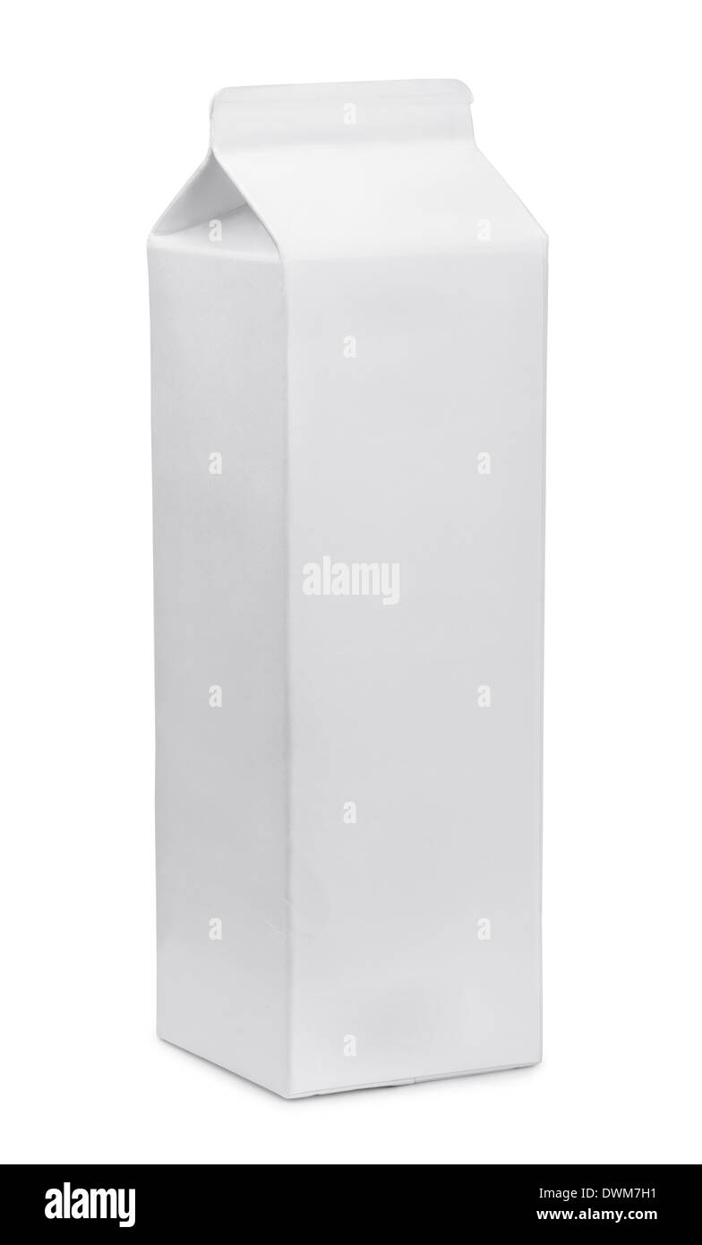 Carton blanc boissons générique isolated on white Banque D'Images