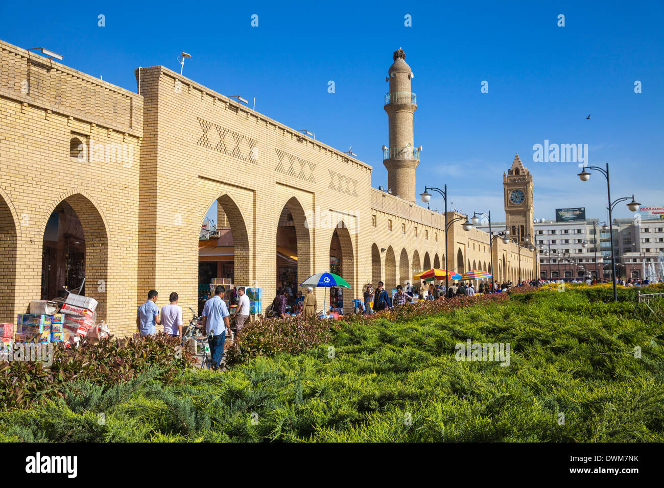 Shar Park et Qaysari Bazar, Erbil, au Kurdistan, Iraq, Middle East Banque D'Images