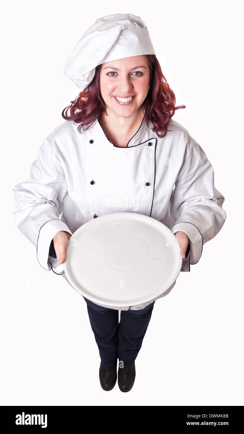Smiling young woman portrait chef Banque D'Images