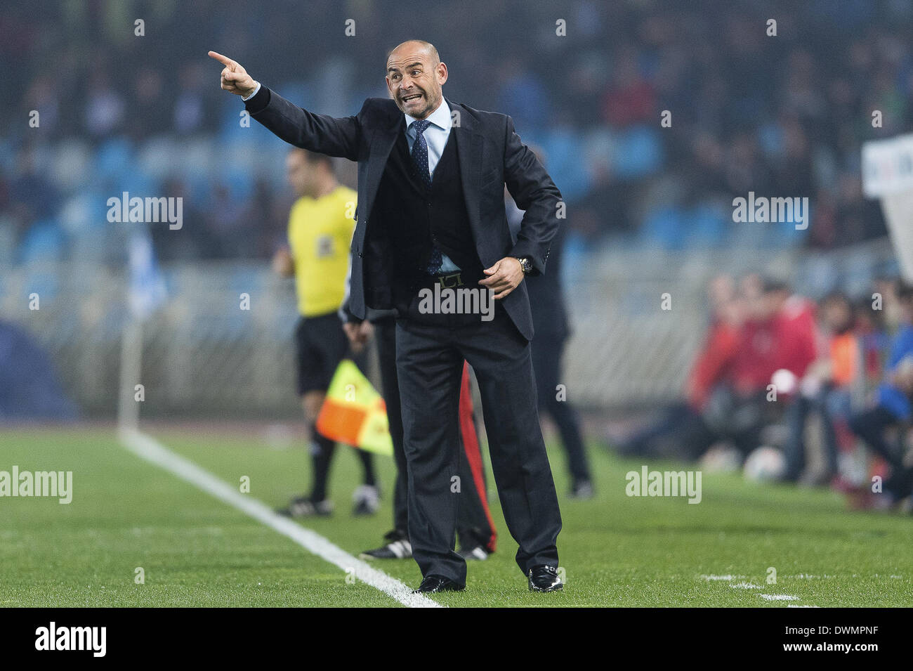 10 mars 2014 - 10/03/14, San Sebastian, Paco Gemez Liga BBVA au cours de match de foot entre Real Sociedad Rayo Vallecano et joué au stade Anoeta, B.sc.A., Pays Espagne le 10 avril 2014. mach. Photo : Ortzi Omenaka Urbanandsport NurPhoto //(crédit Image : © Omenaka NurPhoto Ortzi//ZUMAPRESS.com) Banque D'Images