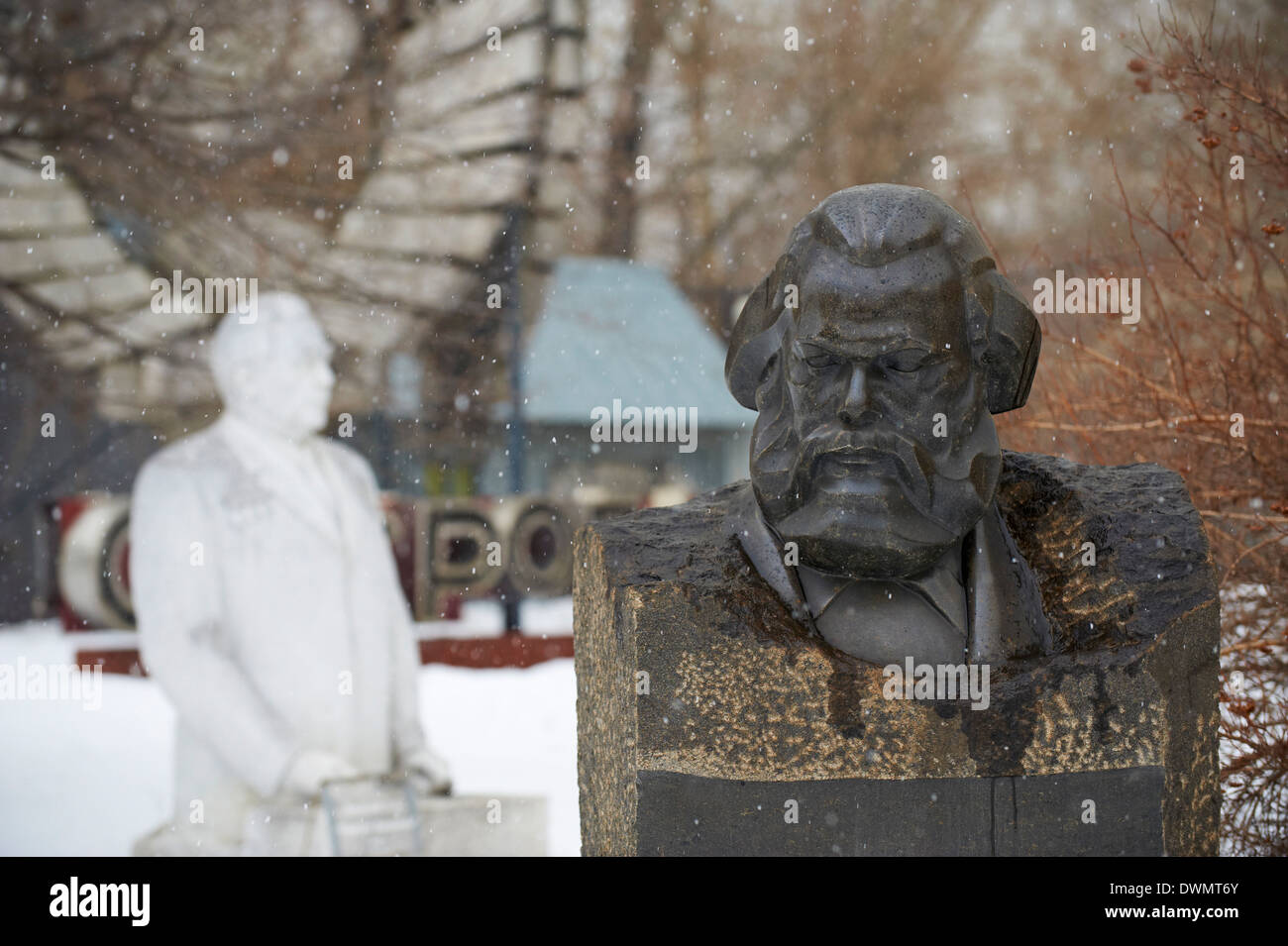 Statue de Karl Marx, Parc de Sculptures, Moscou, Russie, Europe Banque D'Images