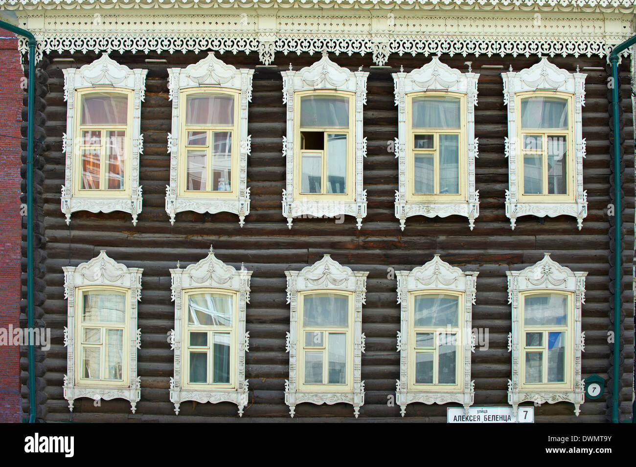 L'architecture en bois, de Tomsk Tomsk, Russie, Sibérie, Russie, l'Eurasie Banque D'Images L'architecture en bois, de Tomsk Tomsk, Russie, Sibérie, Russie, l'Eurasie Banque D'Images