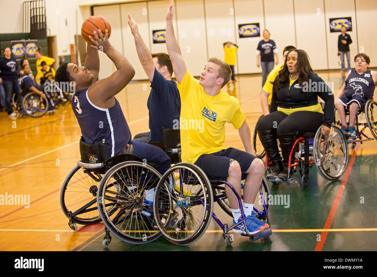 Le basket-ball en fauteuil roulant Banque D'Images