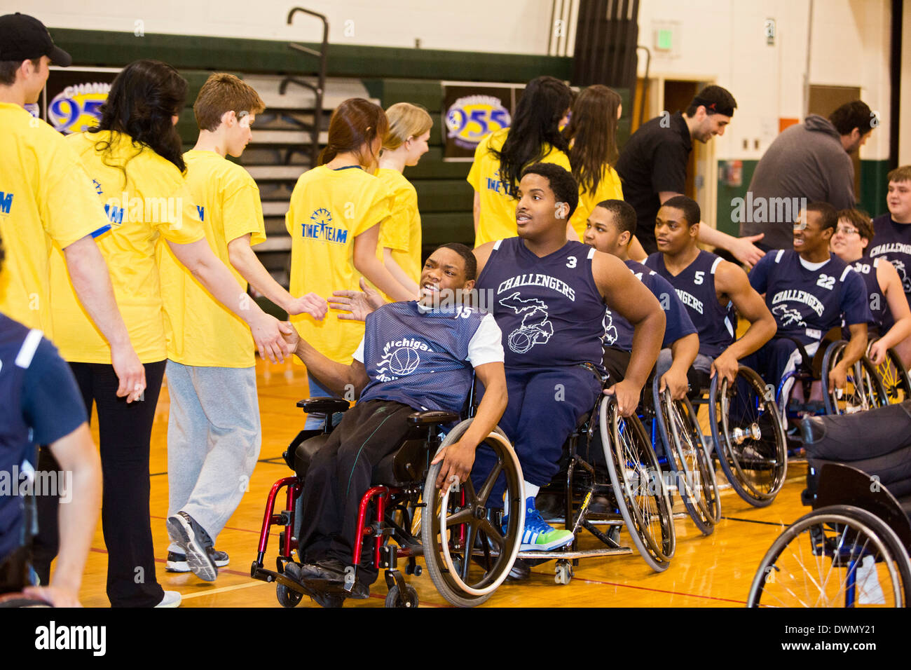 Le basket-ball en fauteuil roulant Banque D'Images