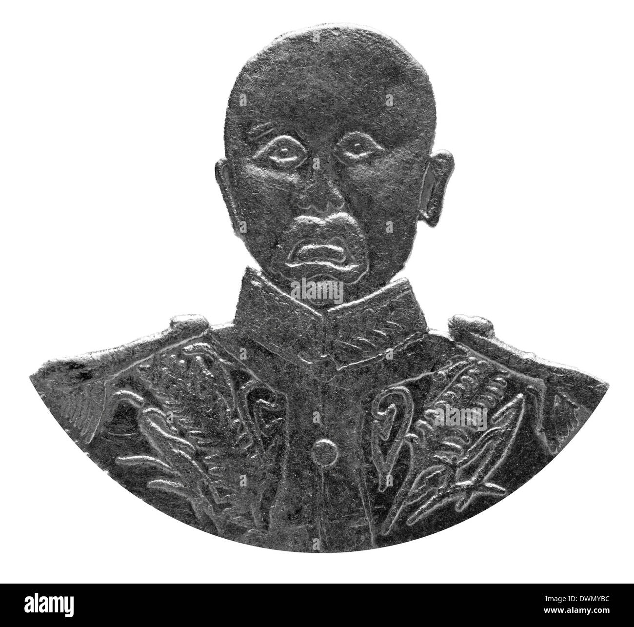 Portrait de Zhang Zuolin, à partir de 1 pièce d'un dollar, la Chine, années 20, sur fond blanc Banque D'Images