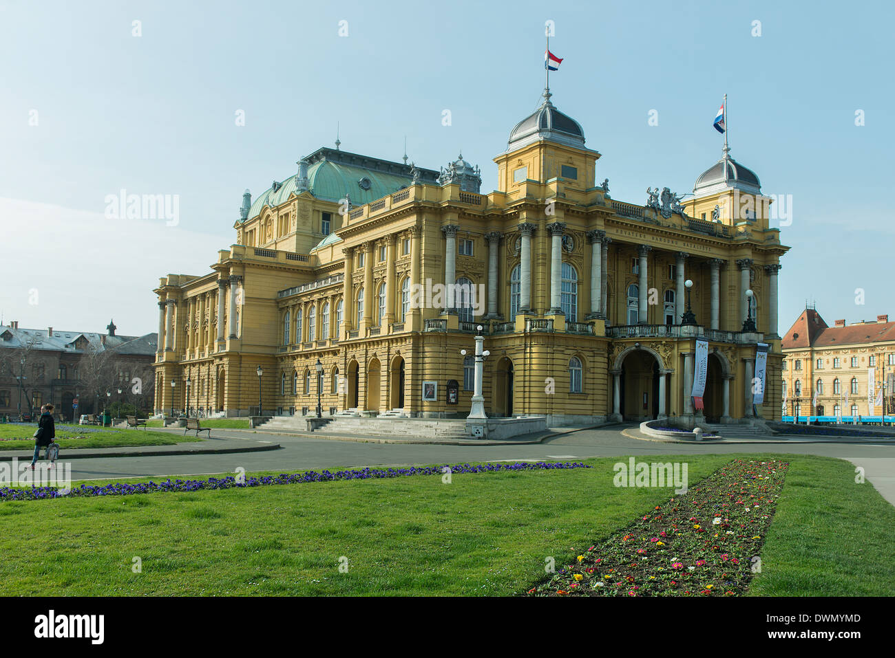 Théâtre national croate à Zagreb Banque D'Images