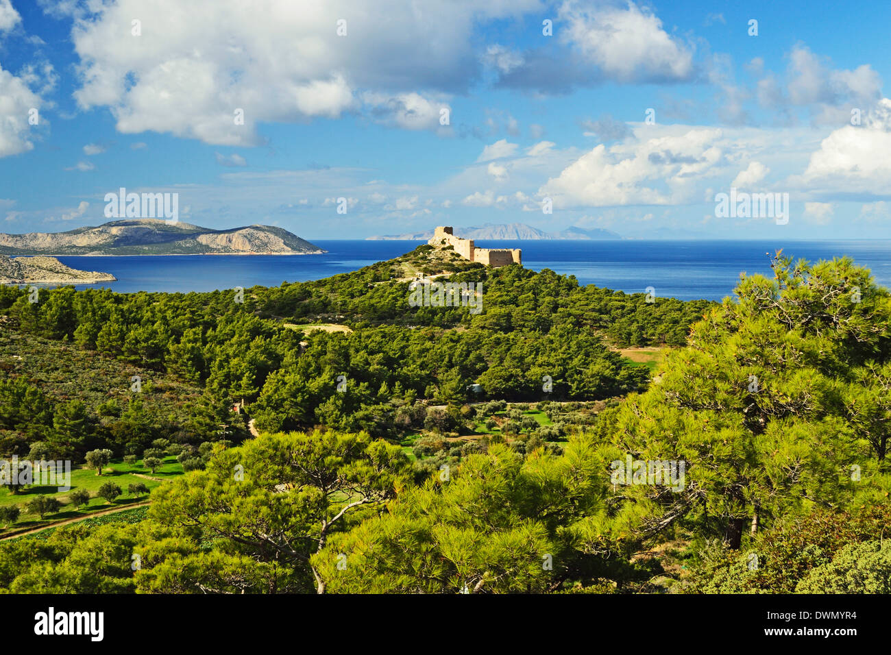 Château de Kritinia, Rhodes, Dodécanèse, sur la mer Egée, les îles grecques, Grèce, Europe Banque D'Images