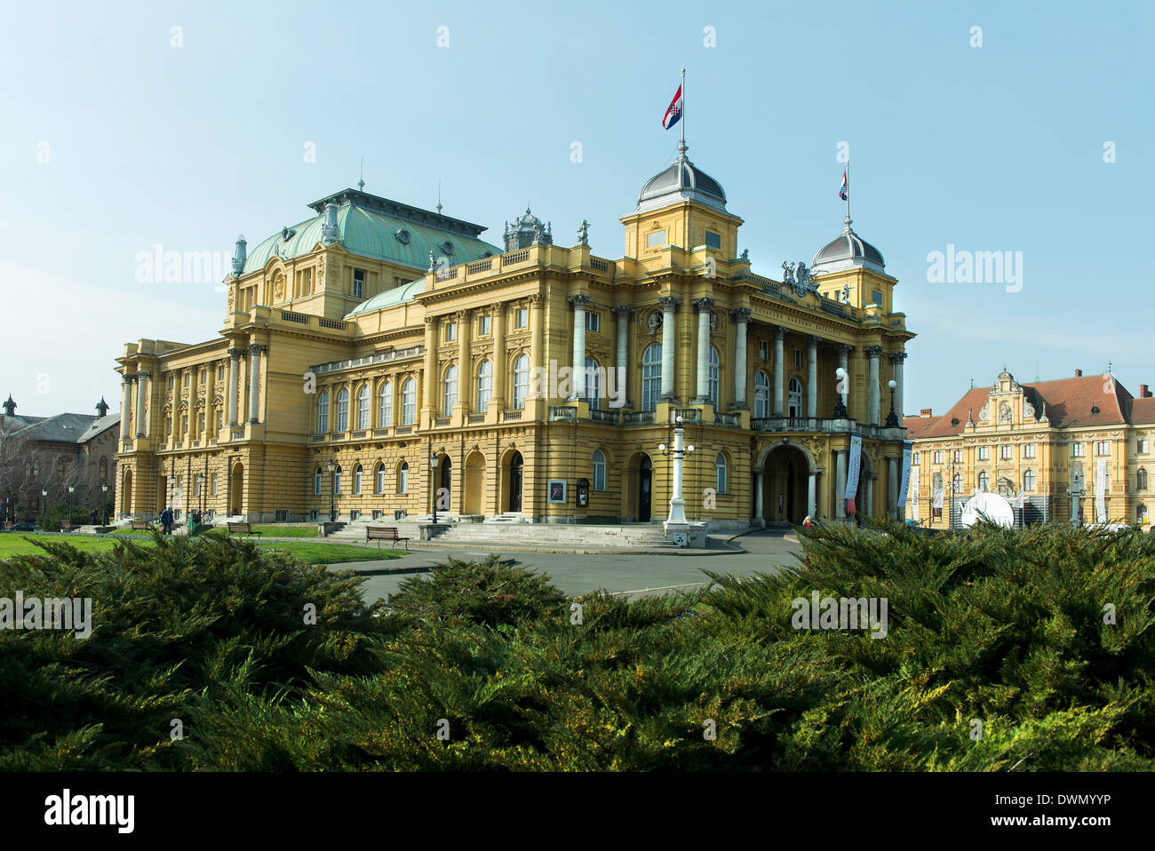 Théâtre national croate à Zagreb Banque D'Images