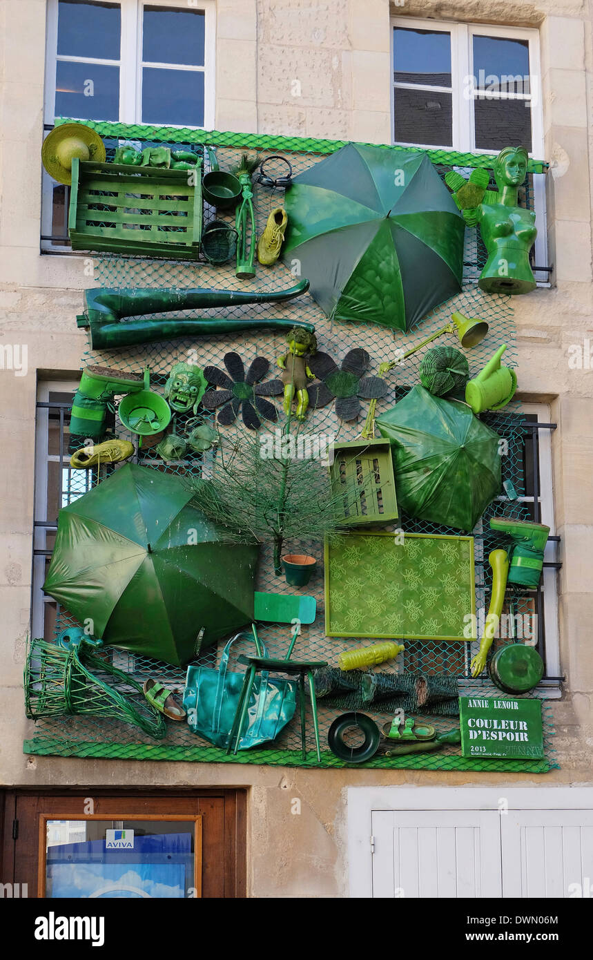 Jardin vert installation artistique, Caen, Normandie, France Banque D'Images