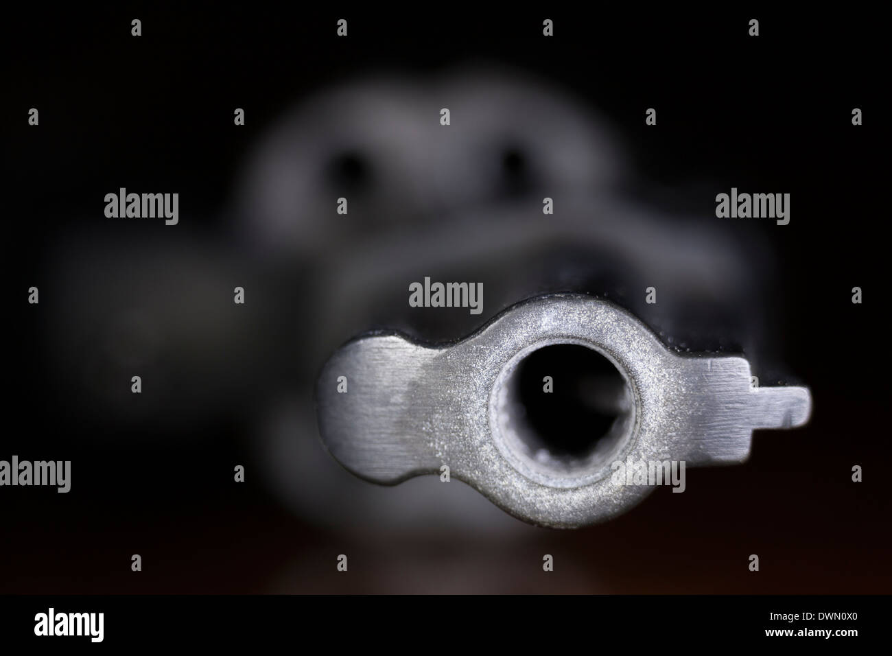 Macro de canon de revolver. Banque D'Images