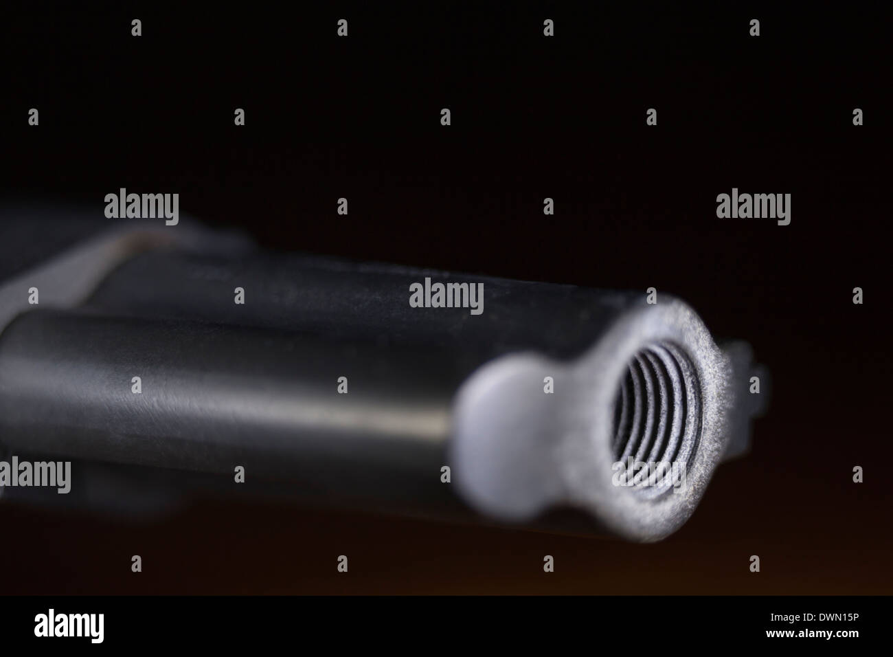 Macro de canon de revolver. Banque D'Images