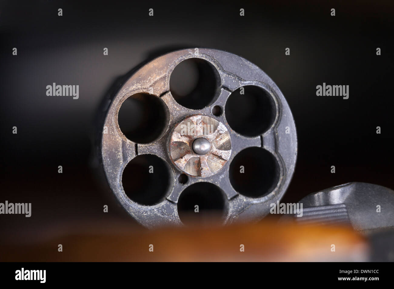 Cylindre de macro revolver de poing. Banque D'Images