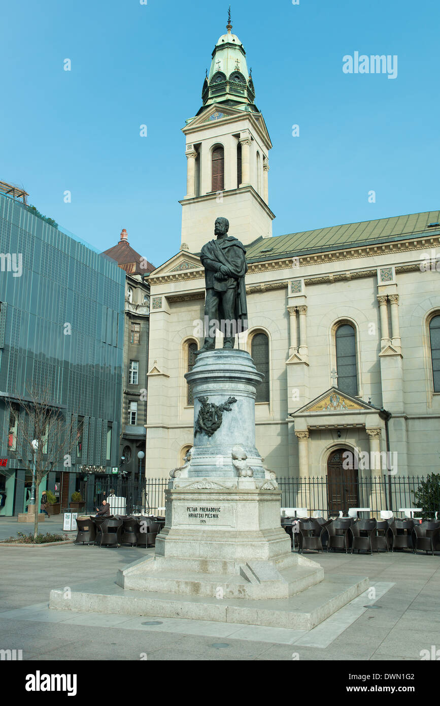 Le monument de Petar Preradović, poète et écrivain croate Banque D'Images