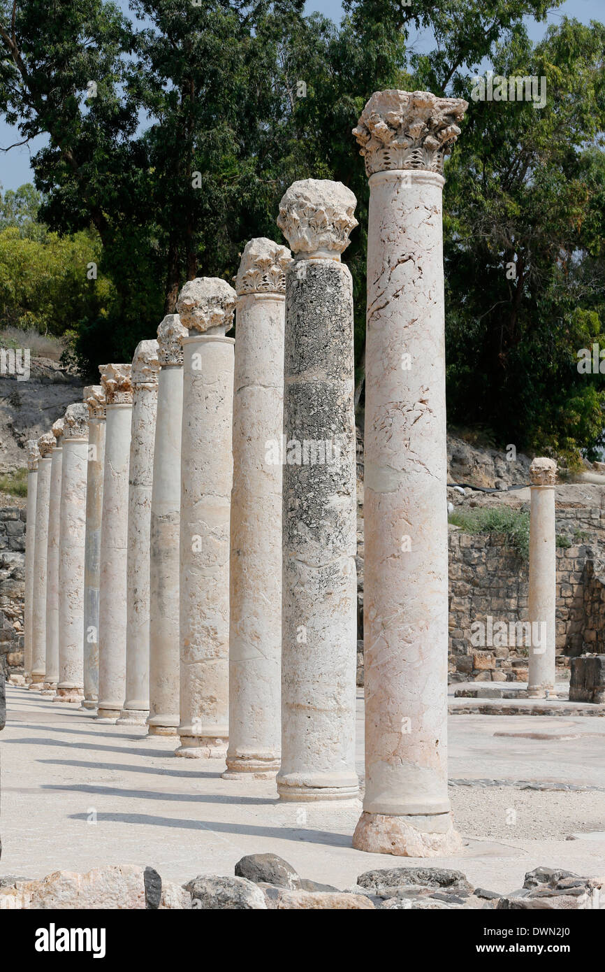 Roman-Byzantine ville de Scythopolis à Beth Shean Parc National, Israël, Moyen Orient Banque D'Images