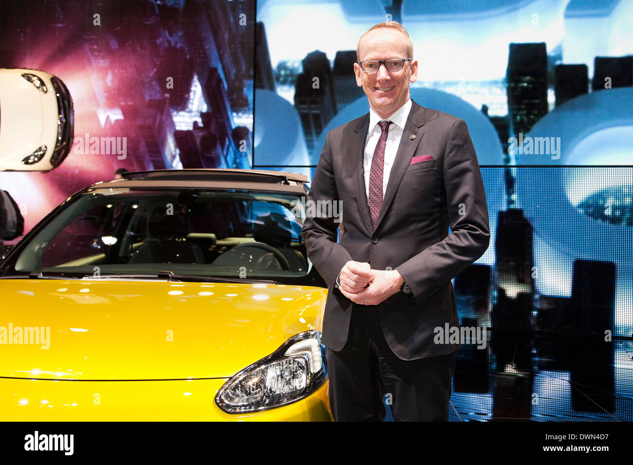 Président de General Motors Europe Karl-Thomas Neumann au 84e Salon International de l'Automobile de Genève 2014. Banque D'Images