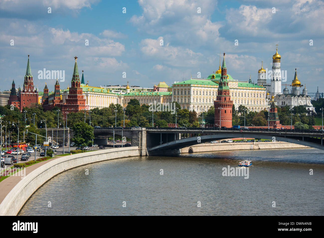 La Moskva (Moscou) et du Kremlin, l'UNESCO World Heritage Site, Moscou, Russie, Europe Banque D'Images