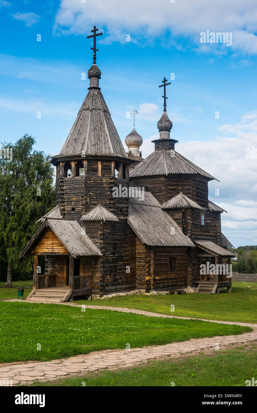 Église en bois du Musée de l'architecture en bois, Suzdal, anneau d'Or, la Russie, l'Europe Banque D'Images