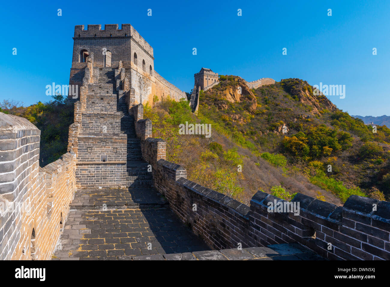 Grande Muraille de Chine, Site de l'UNESCO, datant de la dynastie Ming, Jinshanling, Luanping County, Province de Hebei, Chine Banque D'Images