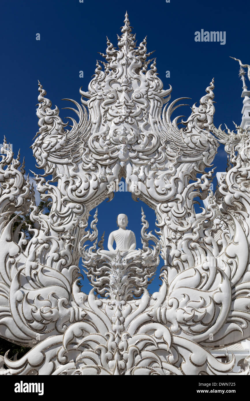 Détail, Wat Rong Khun (Temple blanc), Chiang Rai, Thaïlande du Nord, Thaïlande, Asie du Sud, Asie Banque D'Images