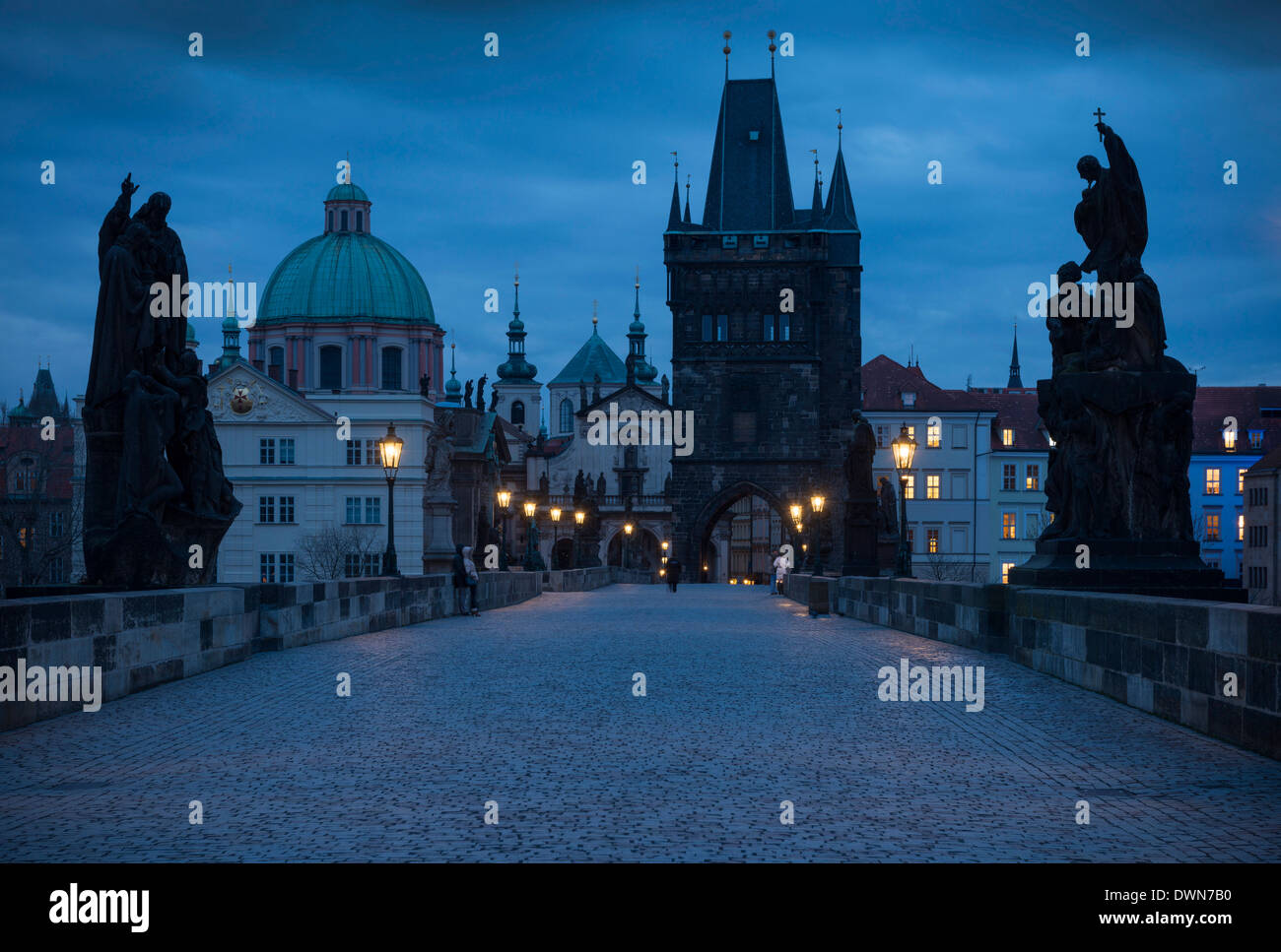Le Pont Charles, Prague, Site du patrimoine mondial de l'UNESCO, la République tchèque, l'Europe Banque D'Images