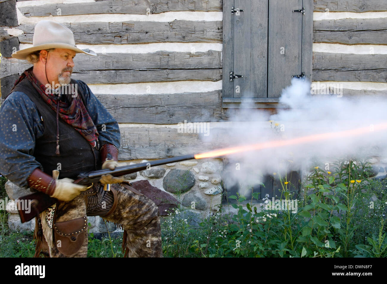 Une carabine de tir un cowboy Banque D'Images