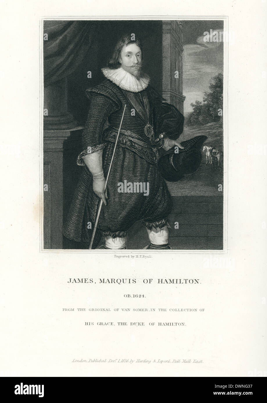 Portrait de James Hamilton, 2e marquis d'Hamilton, portant le titre de seigneur de l'Aven de 1599 à 1604, était un homme politique écossais. Banque D'Images