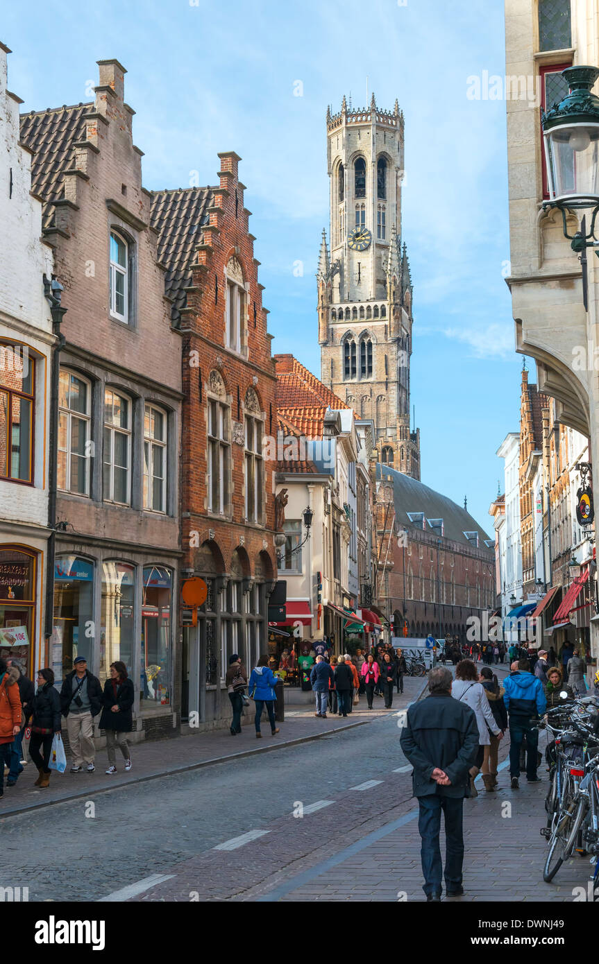 Beffroi, le centre historique de Bruges, Belgique, site du patrimoine mondial de l'UNESCO Banque D'Images