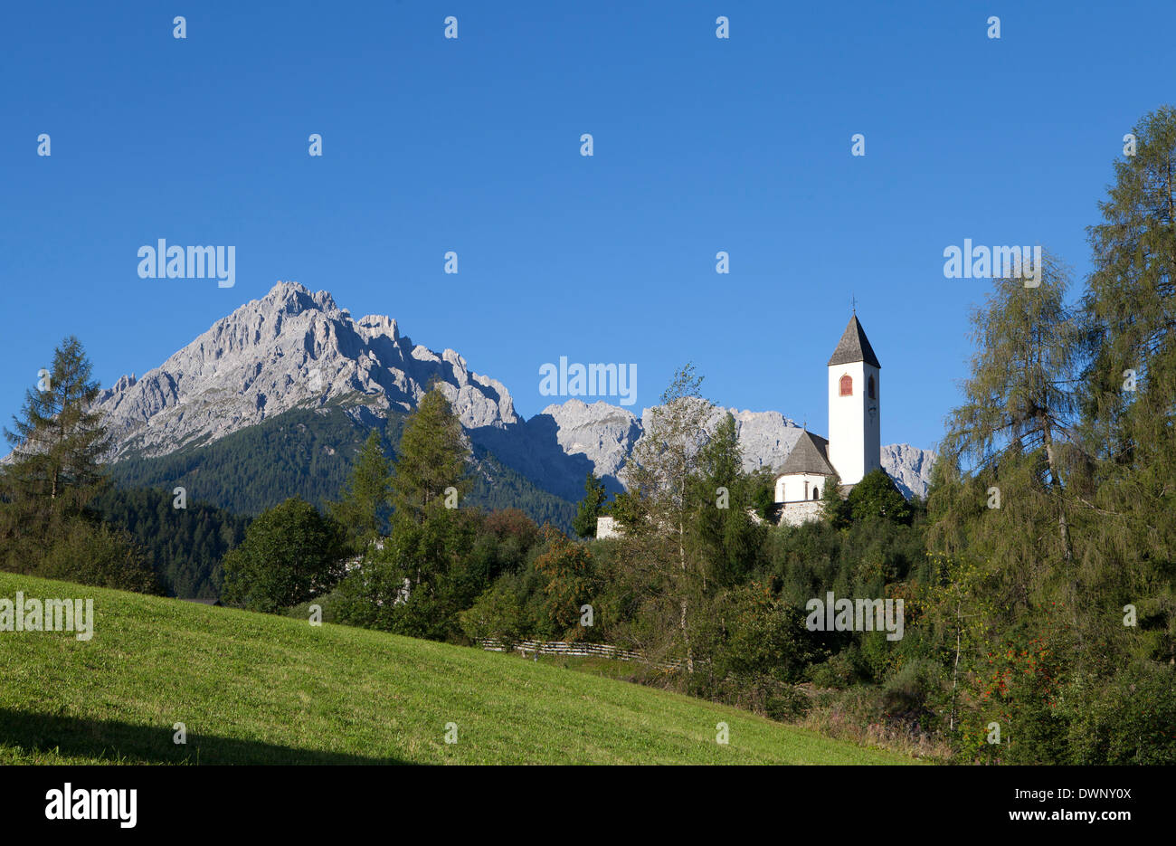 L'église paroissiale de Saint Magdalena, Vierschach, Val Pusteria, Sexten Dolomites Tyrol du Sud, Italie, Banque D'Images