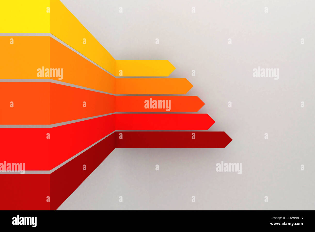 Les flèches rouge et jaune orange Banque D'Images