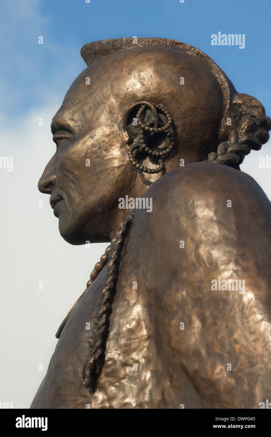 Statue d'un Kateb, ou Kaw, guerrier, Council Grove, Kansas. Photographie numérique Banque D'Images