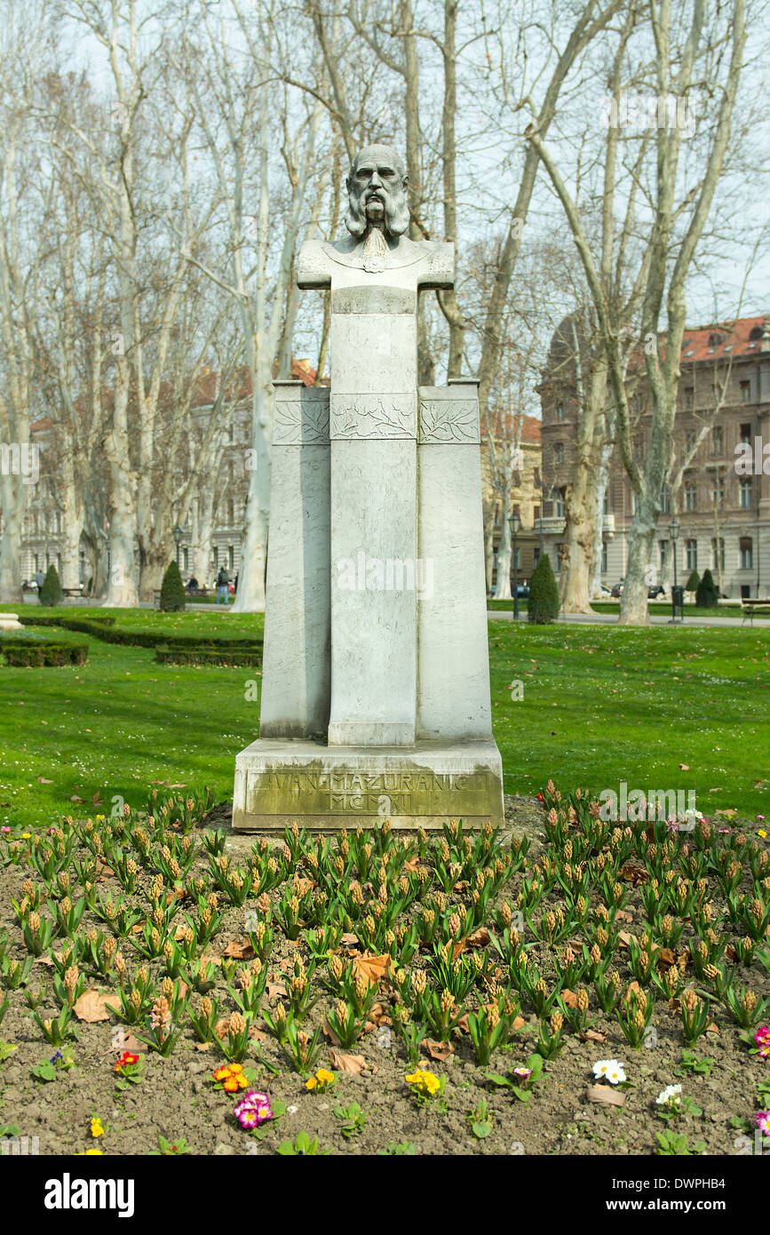 Le buste de Ivan Mazuranic, poète croate, linguiste et homme politique Banque D'Images